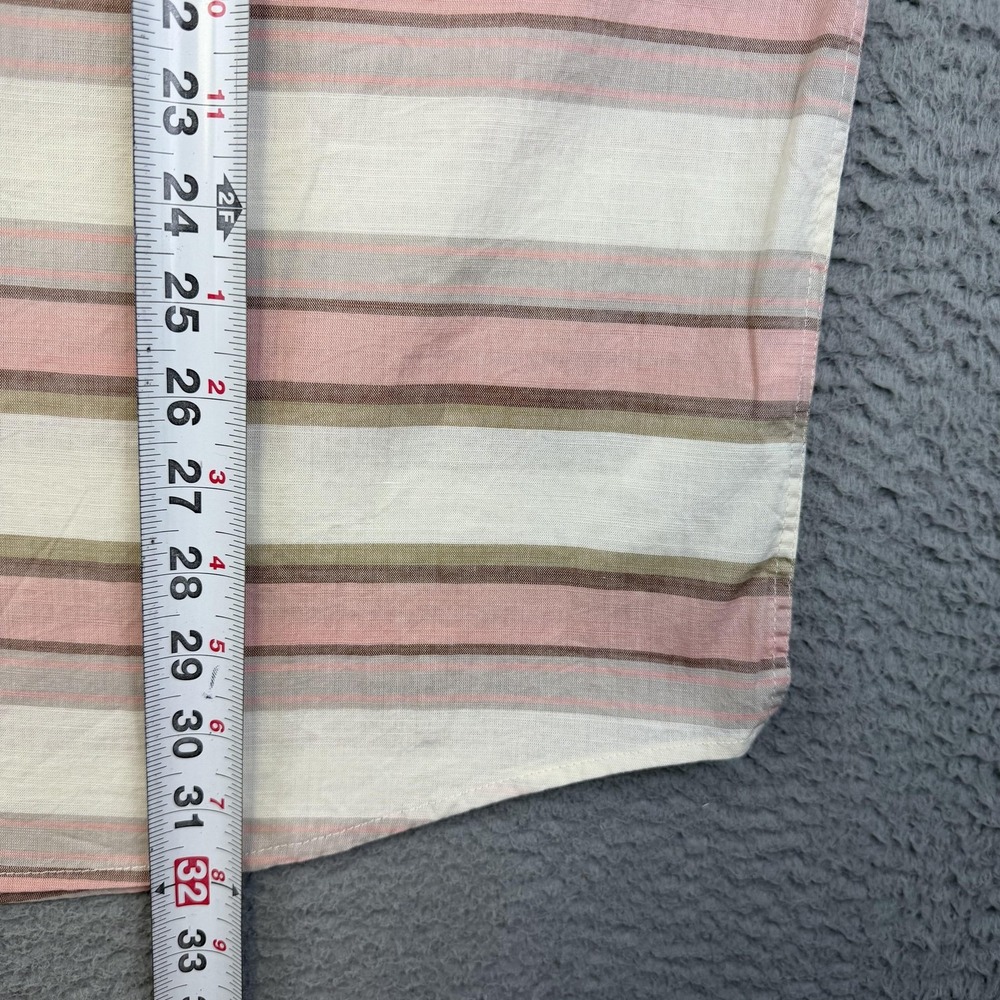 Hurley Shirt Mens 2XL Bone Pink OAO Lido Stripe SS Short Sleeve Button Up Casual - Picture 9 of 13